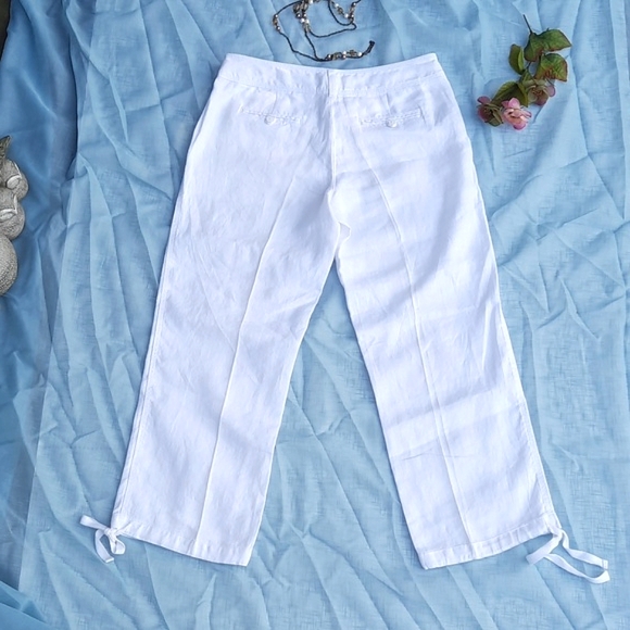 TOMMY BAHAMA Linen Aubrey Fit Crop Pants - Picture 2 of 12